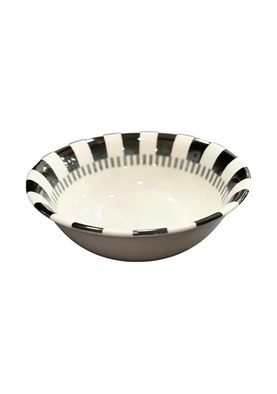 Cooker Porselen Siyah Beyaz Çorba Kasesi 6'lı 14 Cm Siyah-beyaz