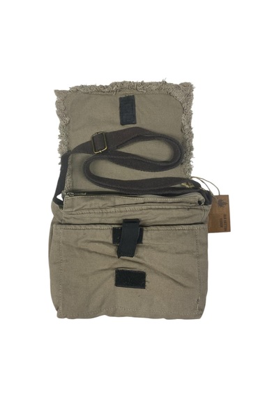 Old Cotton Cargo Vintage Küçük Salaş Unisex Günlük Çapraz Postacı Çantası S Boy 26x20cm Bej