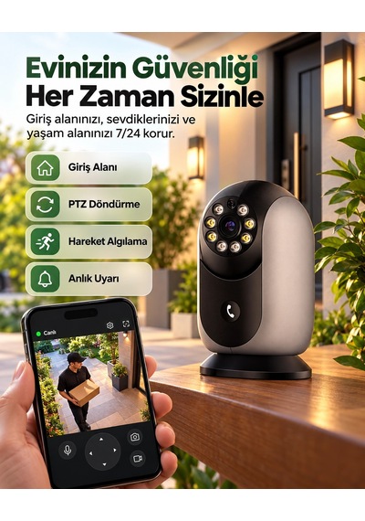 Harvox Hx-ıc006 Full Hd Akıllı Ip Gece Görüşlü Bebek Ve Ev Güvenlik Kamerası Siyah