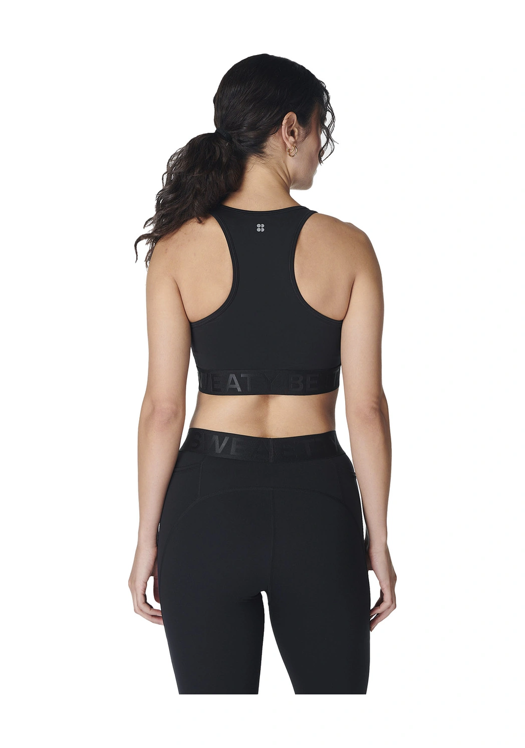 Sweaty Betty Sweaty Betty Power Logo Medium Impact Kadın Siyah Fitness Crop 6000 Siyah