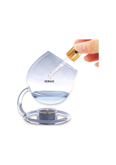 Sermo Kadeh Cam Buhurdanlık Aromaterapi Dekoratif Esans Yağdanlık