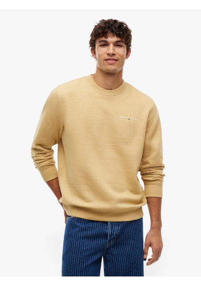 Tommy Hilfiger Tjm Reg Lınear Crew Ext Erkek Bej Sweatshirt - Dm0dm20249