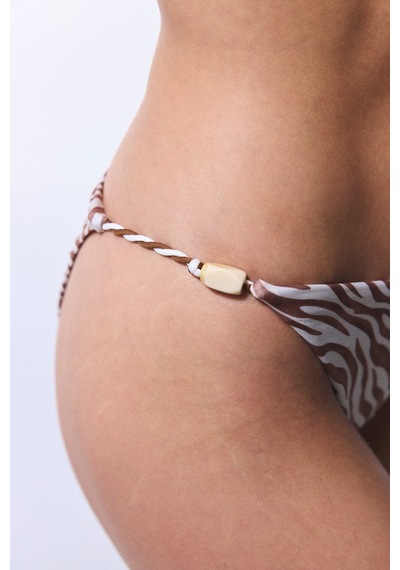 Penti Gale Side Zebra Desenli Boncuklu Slip Bikini Altı