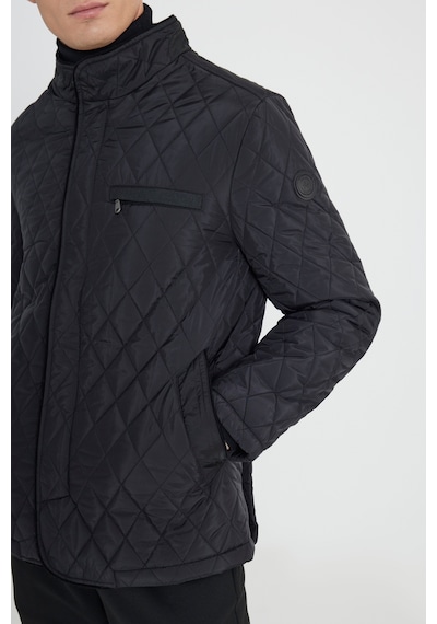 AC&Co / Altınyıldız Classics Erkek Sıyah Standart Fit Normal Kesim Dik Yaka Desenli Overcoat Siyah