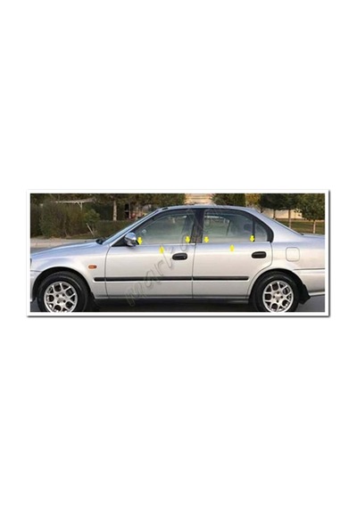 Honda Civic Sedan Krom Cam Çıtası 1996-2000 4 Parça Paslanmaz Çel
