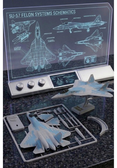 Su-57 Yapboz Uçak Modeli Ve Standı Bir Arada - Evde Kurulum İçin Özel Tasarım - 857467830