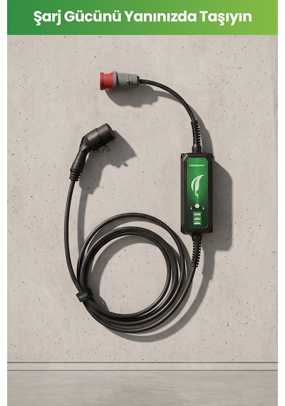 Goboenergy Cmp22 Basic 22 Kw Ac Taşınabilir Elektrikli Araç Şarj Cihazı / Type2 5 Metre Kablolu / Taşıma Çantası