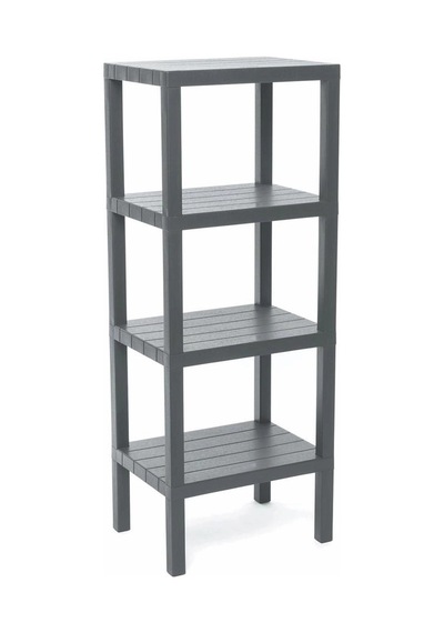 4 Raflı Gri Modüler Ünite Plastik 38x29x100 Cm Bx40