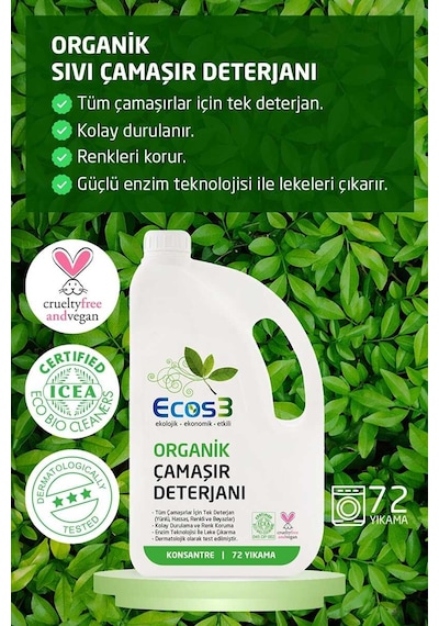 Ecos3 Organik Çamaşır Yıkama Seti (2 X 2,5 Lt)