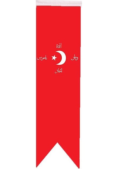 Masa Üstü Kırlangıç İttihat ve Terakki Bayrağı - 8X30Cm Çift Tara