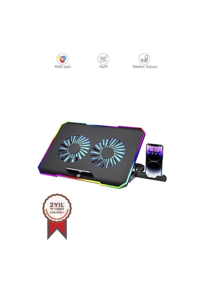 Torima Cf-04 Ayarlanabilir Dizüstü Bilgisayar Rgb Soğutma Fanı Siyah