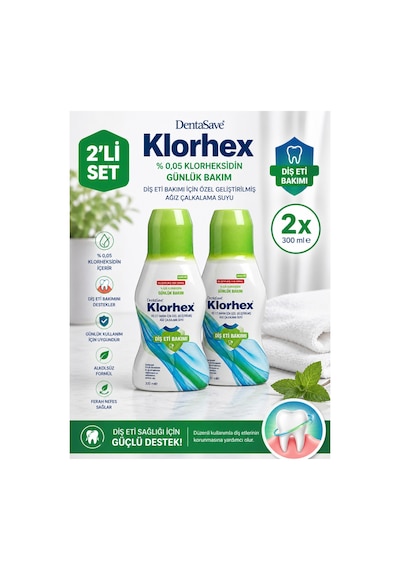 Klorhex Günlük Bakım Ağız Çalkalama Suyu 300 Ml 2li Set