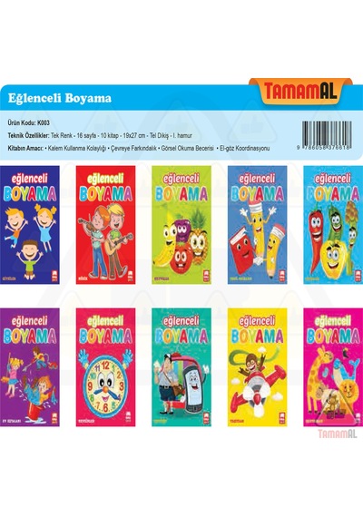 Eğlenceli Boyama 10 Kitap Okul Öncesi