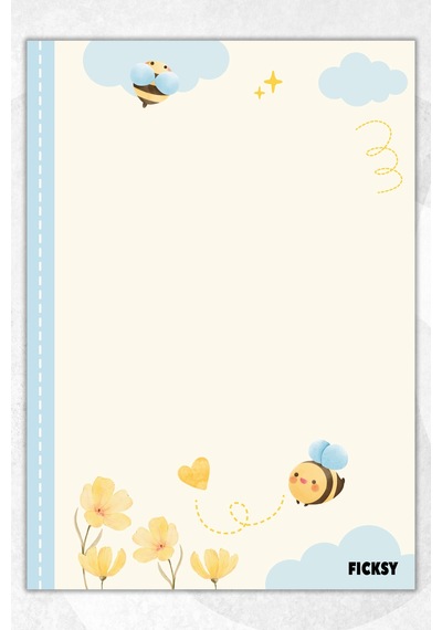 A5 Arı Bloknot Çizgisiz Defter - 50 Yaprak - Memopad - Notepad - Not Defteri - Not Kağıdı Çok Renkli Çok Renkli