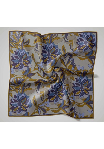 Silk Home Olinda İpek Eşarp 47003-20 Toprak, İndigo, Koyu Mor, Mavi Lila