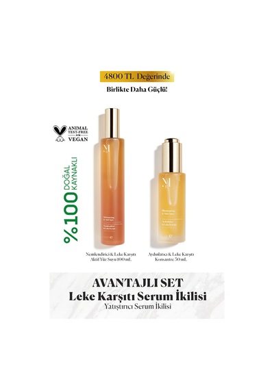 Nemlendirici & Leke Karşıtı Aktif Yüz Suyu 100 Ml + Aydınlatıcı & Leke Karşıtı Konsantre 30 Ml - 275770838
