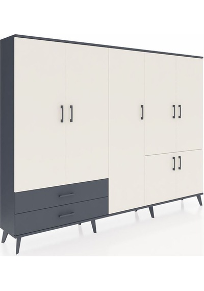Arges Dolap 12 Raflı 2 Çekmeceli 7 Kapaklı 220x30x163 Antrasit-aytaşı/antrasit Aytası/antrasıt - Antrasıt Arges Dolap 12 Raflı 2 Çekmeceli 7 Kapaklı 220x30x163 Antrasit-aytaşı/antrasit Aytası/antrasıt - Antrasıt