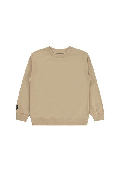 Silversun Kids Silversun Basic Etiket Armalı 8-13 Yaş Sweatshirt - Bej