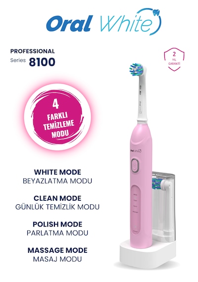 Oral White 4 Modlu Professional 8100 Şarjlı Diş Fırçası İkili Set