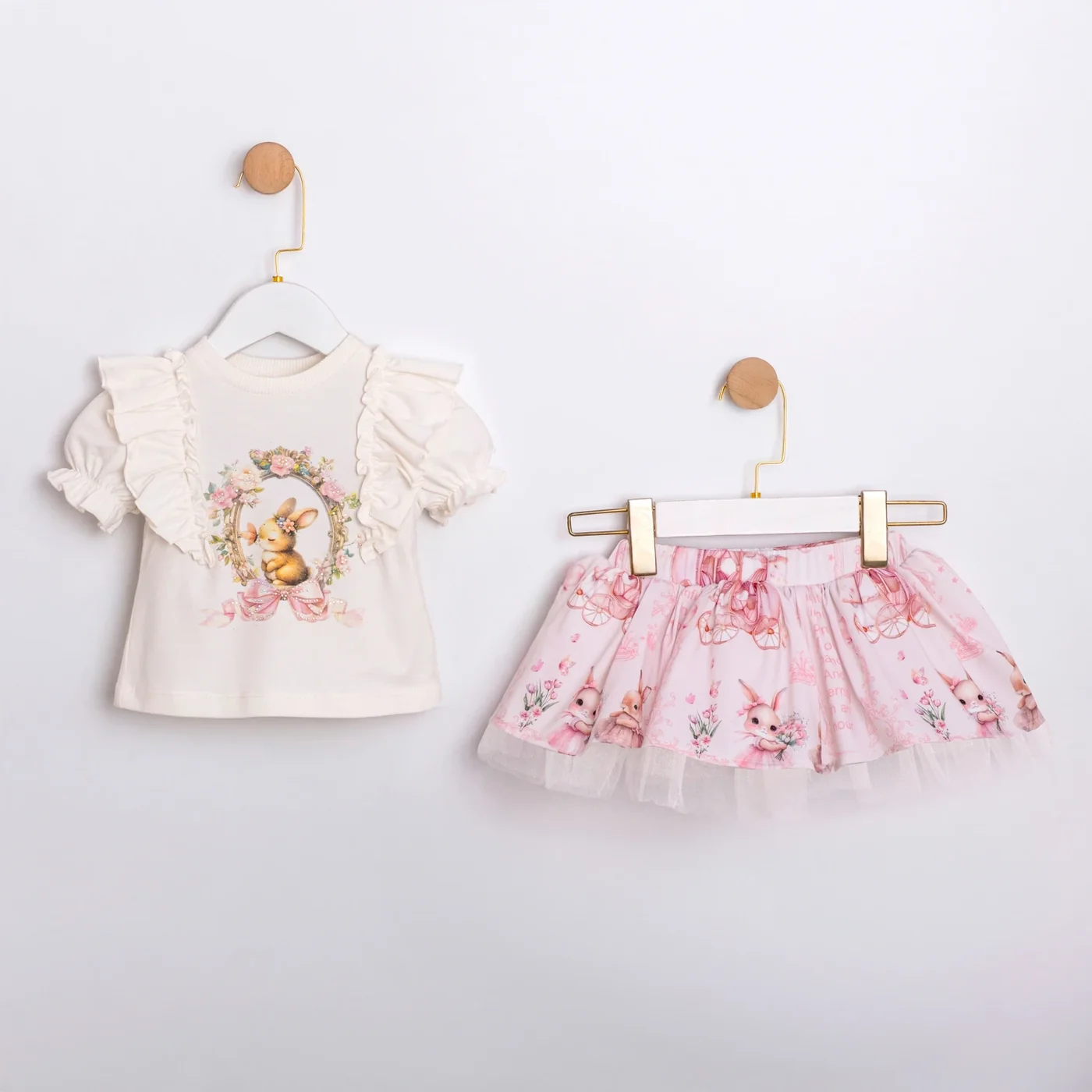 Momercy Pink Queen Kız Bebek Tişört Etek Elbise Pembe