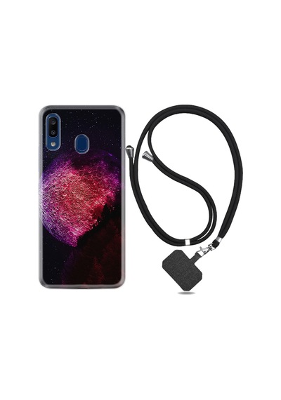 Samsung Uyumlu Galaxy A20 Kılıf Ipli Askılı Kızıl Gezegen 1624