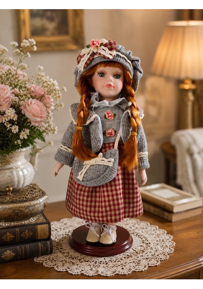 35 Cm El Yapımı Porselen Bebek Biblosu Vintage Country Tarzı Dekoratif Koleksiyonluk Biblo -