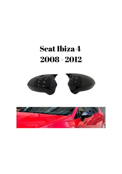 Seat Ibiza Mk4 2008 2009 2010 2011 2012 Uyumlu Yarasa Batman Ayna Kapağı Seti Parlak Siyah