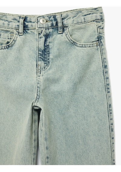 Koton Pamuklu Cepli Bol Kesim Denim Pantolon Lıght Indıgo 6skg40025ad Açık Mavi