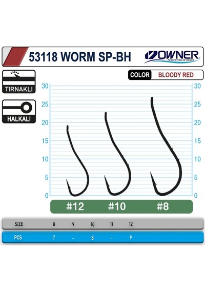 Owner 53118 Worm Sp-Bh Bloody Red İğne