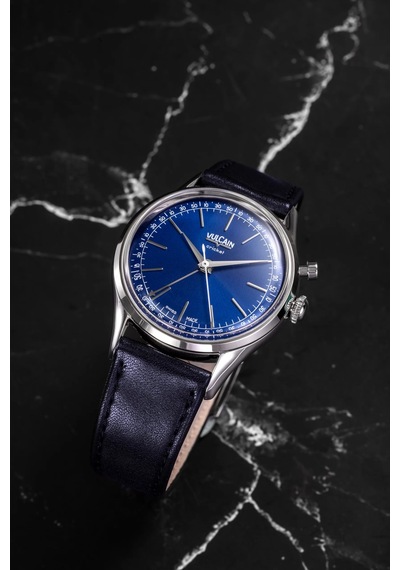 Vulcain Cricket President 39mm Blue - Sapphire Caseback Limitli Üretim Mekanik Alarm Erkek Kol Saati Metalik