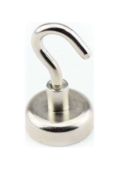 20 MM Pot Mıknatıs - Güçlü Neodyum Askı Kanca Mıknatıs