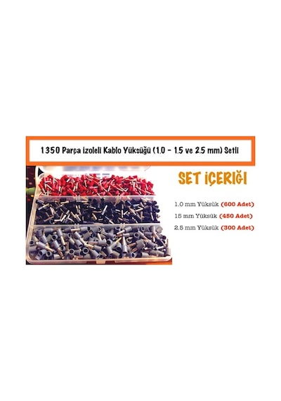 1350 Adet Maasco Kablo Yüksük 1,0-1,5-2,5 Mm Setli