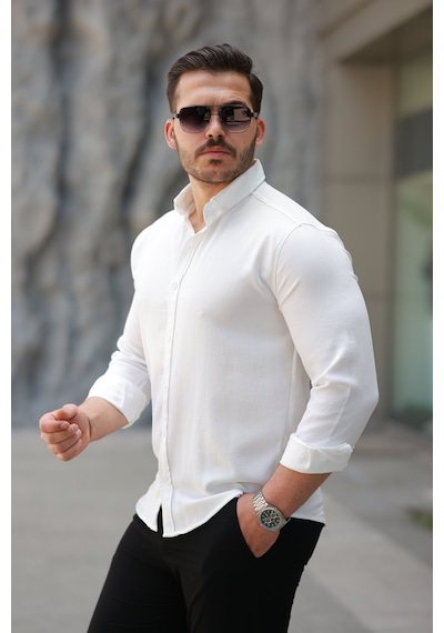 Etiler Collection Erkek Uzun Kollu Gömlek Beyaz