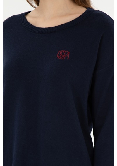U.S. Polo Assn. Kadın Lacivert Bisiklet Yaka Kazak 50297132-VR033 U.S. Polo Assn. Kadın Lacivert Bisiklet Yaka Kazak 50297132-VR033
