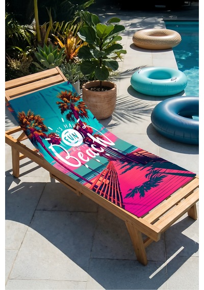 Tropikal Palmiye İskele Plaj Havlusu - Retro Neon Yaz Konseptli Hızlı Kuruyan Mikrofiber Havlu Örtü Gölgeli Bahçe Tropikal Palmiye İskele Plaj Havlusu - Retro Neon Yaz Konseptli Hızlı Kuruyan Mikrofiber Havlu Örtü Gölgeli Bahçe