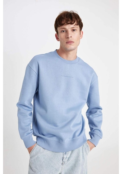 Defacto Boxy Fit Bisiklet Yaka Baskılı Sweatshirt X8282AZ24AUBE797 Mavi Defacto Boxy Fit Bisiklet Yaka Baskılı Sweatshirt X8282AZ24AUBE797 Mavi
