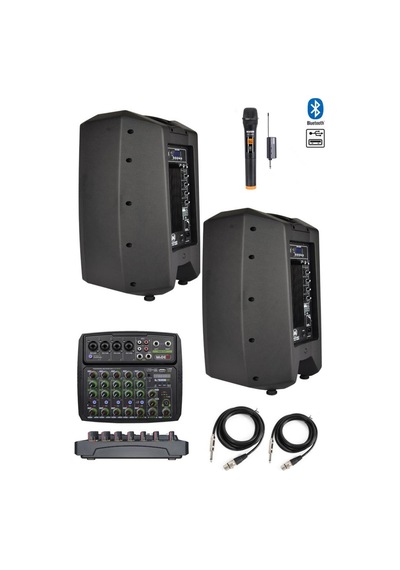 Maxword Maxi-12A-MİXER Set 2 Adet 12 İNÇ Aktif Hoparlör Mikser ve