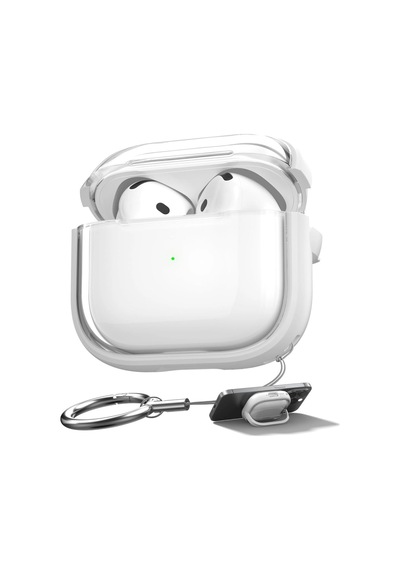 Caseonn Apple Airpods Uyumlu 5 Kılıf Renkli Kenar Kilitli Kapak Beyaz