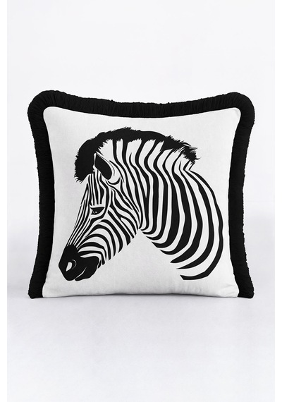 Zebra Figürlü Saçaklı Yastık Kılıfı - Monokrom Safari Modern Siyah Kenarlı Püsküllü Kırlent Kılıfı Mat Kumlu Zeytin Zebra Figürlü Saçaklı Yastık Kılıfı - Monokrom Safari Modern Siyah Kenarlı Püsküllü Kırlent Kılıfı Mat Kumlu Zeytin