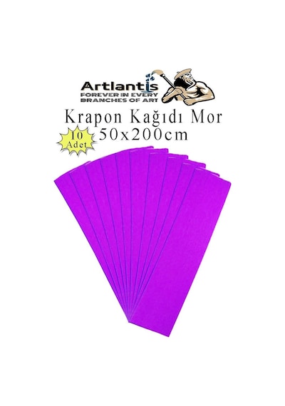 Renkli Krapon Kağıdı 50x200 Cm 10 Adet Renkli Grapon Kağıdı Okul Sınıf Etkinlik Kreş Okul Öncesi Kırapon Grafon Mor
