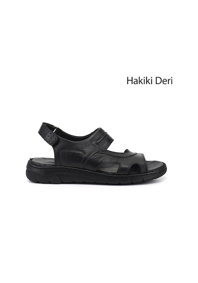 Gönderi(R) Gönderi R Erkek Siyah Ayarlanabilir Cırt Bantlı Hakiki Deri Sandalet Dyma83242831