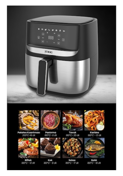 Homms H20 1700 W XL Dijital Dokunmatik Airfryer