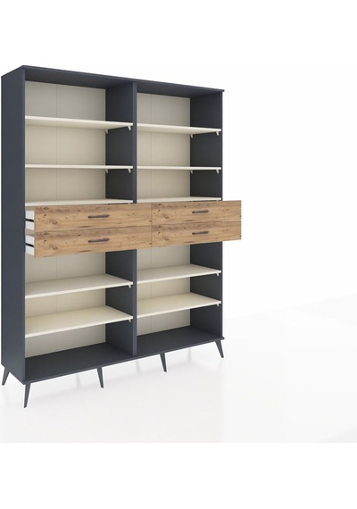 Hyperion Gardrop 10 Raflı 4 Çekmeceli 176x44x221 Antrasit-aytaşı/çam Aytaşı/çam Hyperion Gardrop 10 Raflı 4 Çekmeceli 176x44x221 Antrasit-aytaşı/çam Aytaşı/çam