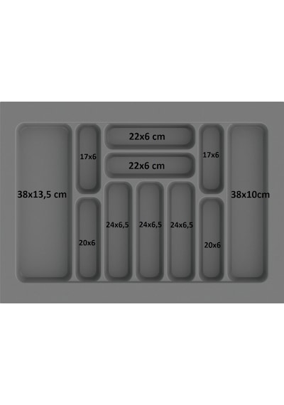69x49 Cm Çekmece Içi Kaşıklık Gri 62x40 Cm Kadar Kesilebilir Kesim Yapılır Gri