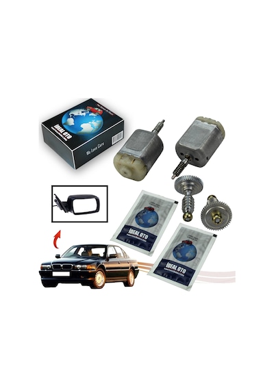 Bmw 7 E38 1994-2001 Katlanır Kare Ayna Motoru 12 Volt Ve Dişlileri - Sağ Ve Sol İçin 2li Set