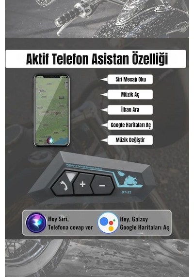 Ledoren Teknoloji Kask Kulaklık Bt22 Bluetooth Motosiklet Kulaklık