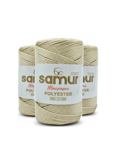 3 Adet 4 No Polyester Makrome 0230 Açık Bej