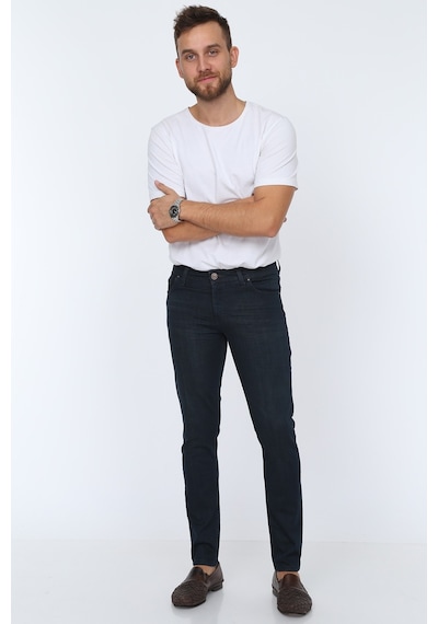 Jeans Dar Kesim Erkek Lacivert Renk Kot Pantolon Lacivert