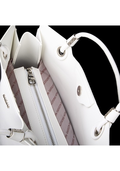 Nas Bag Kadın Sade Şık Zamansız Omuz Çantası 32x22 Cm Beyaz