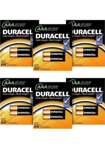 Duracell LR03/MN2400 AAA İnce Kalem Pil 6 x 2'li